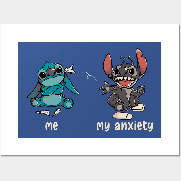 Anxiety Cute Funny Ironic Gift Wall Art by eduely